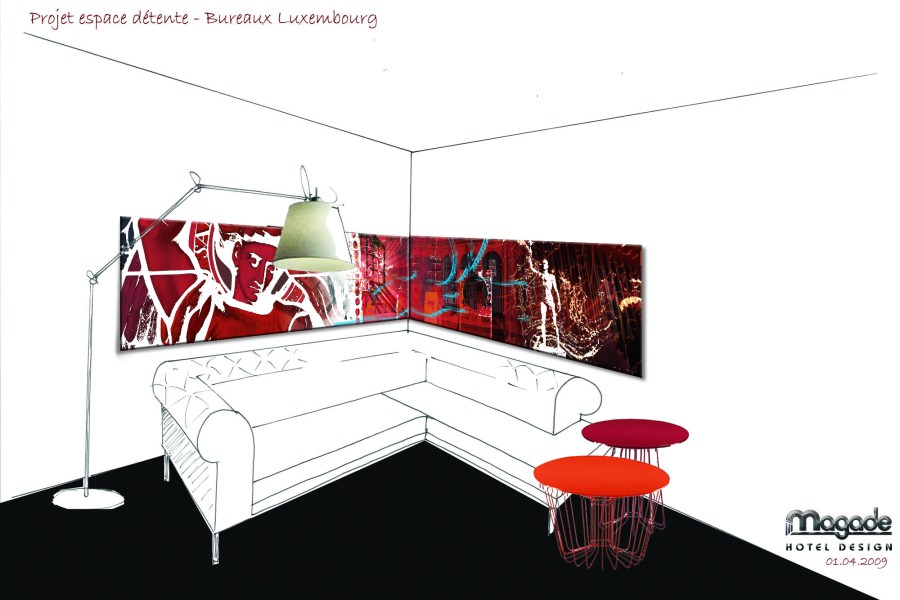 Création et réalisation d'une toile pour Magade - Hôtel Design par l'Agence Cré Home.