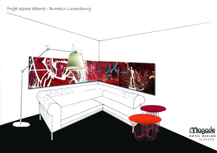 Création et réalisation d'une toile pour Magade - Hôtel Design par l'Agence Cré Home.