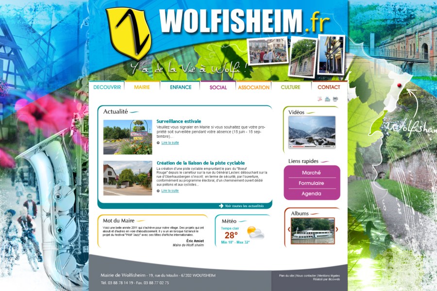 Création du design du site internet de la Mairie de Wolfisheim par l'Agence Cré Home.
