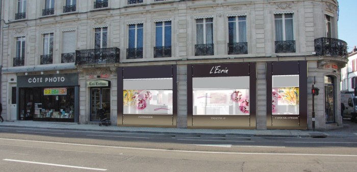 Stores personnalisés pour le Salon de Thé L'Ecrin à Troyes par l'Agence Cré Home.