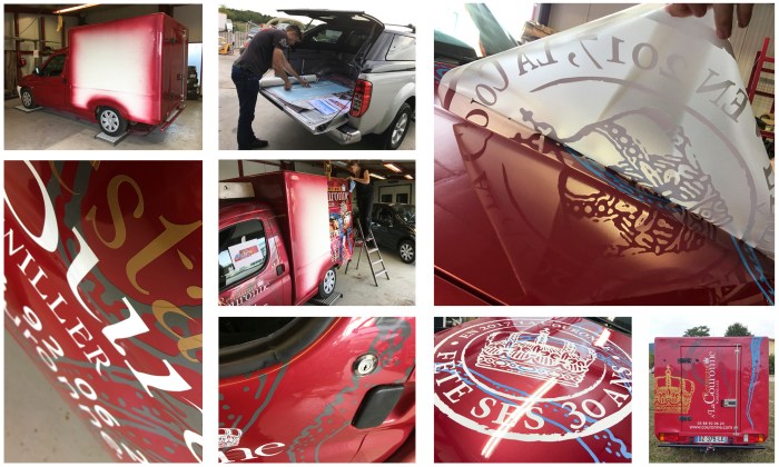 Création et réalisation d'une décoration de véhicule pour le Restaurant À la Couronne de Scherwiller par l'Agence Cré Home.