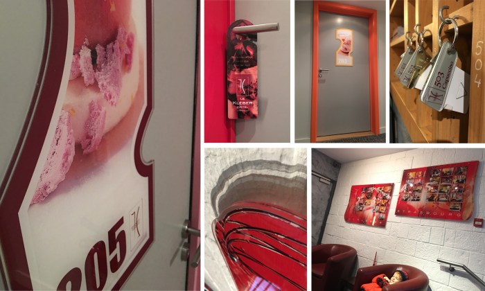 Création et composition d'éléments de communications pour le Kléber Hôtel à Strasbourg par l'Agence Cré Home.