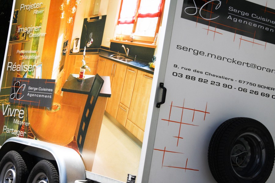 Charte graphique et décoration de remorque Serge Cuisine par l'Agence Cré Home.